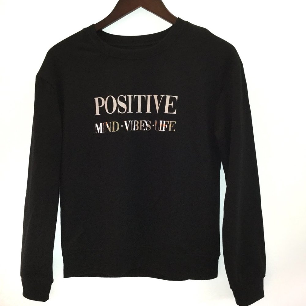 New Positive Mind Vibes Life Fleece Sweater